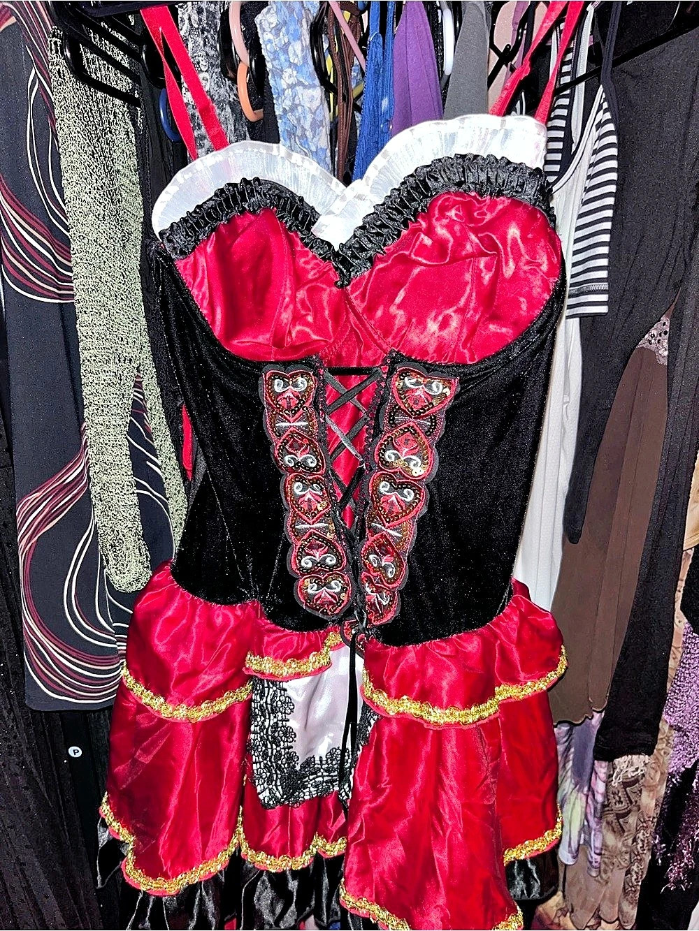 Red & Black Corset Mini Dress Costume